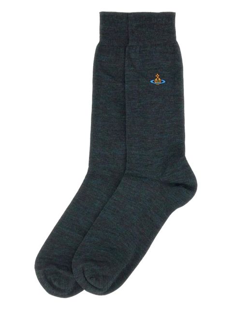 Vivienne Westwood Uni logo-embroidered socks - Green - zdjęcie produktu nr 2