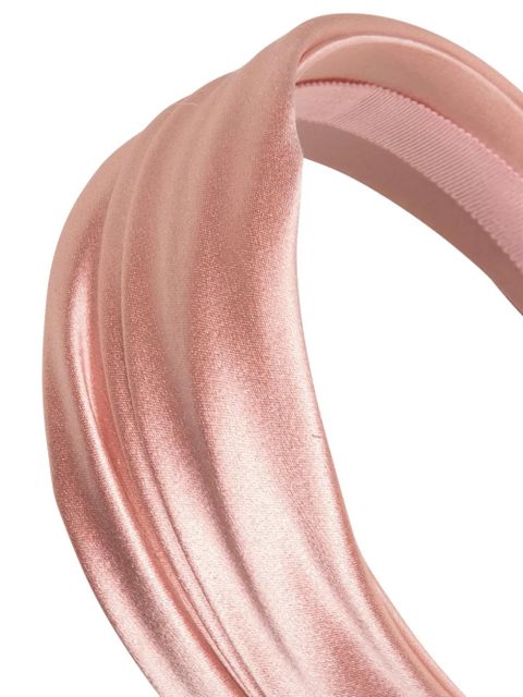 Jennifer Behr Natasha draped-satin headband - Pink - zdjęcie produktu nr 2