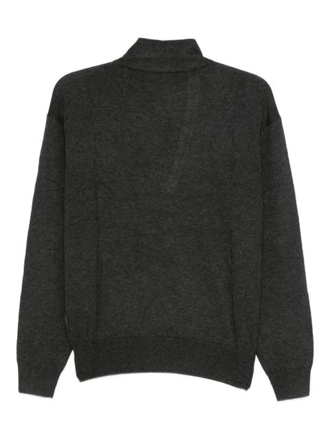 ISABEL MARANT Calsia high-neck stud-detail sweater - Grey