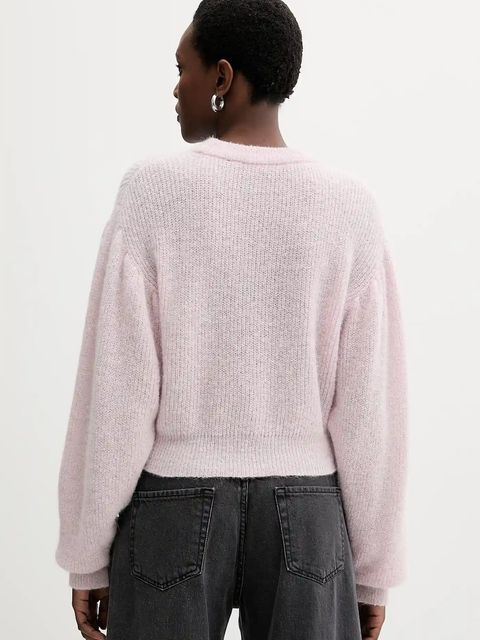 Rotate sweter z wełną damski kolor różowy lekki 114278191 - zdjęcie produktu nr 2