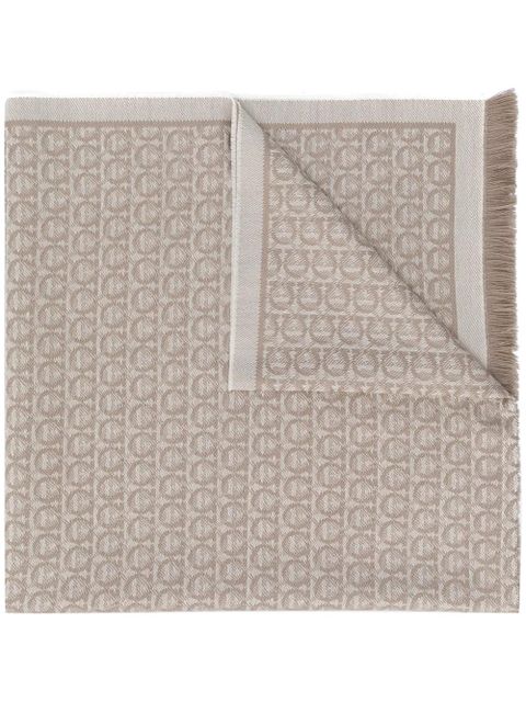 Ferragamo Gancini-pattern scarf - Neutrals - zdjęcie produktu nr 1