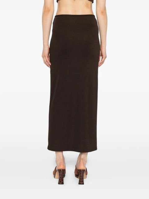 Christopher Esber mineral-stone ruched skirt - Brown