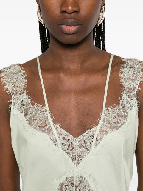 PINKO Anise lace V-neck midi dress - Green