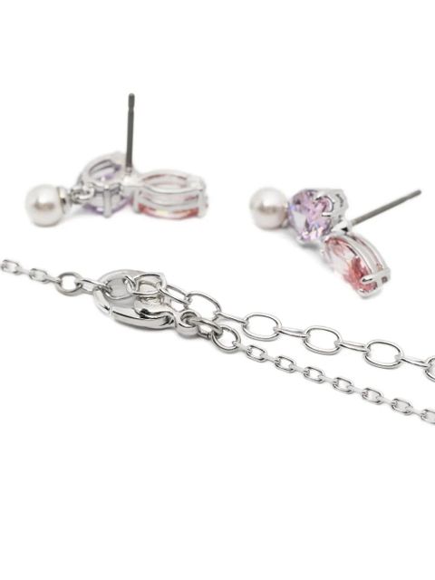 Swarovski x Ariana Grande crystal earrings and necklace set - Silver