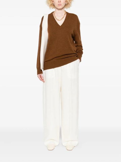 Jil Sander V-neck wool-blend sweater - Brown