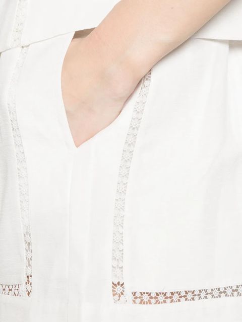 Maje lace trim shorts - White