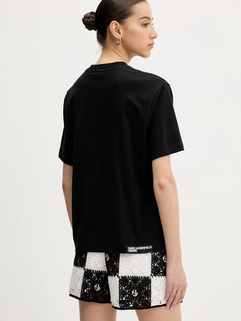 Karl Lagerfeld Jeans t-shirt bawełniany damski kolor czarny A2W17096