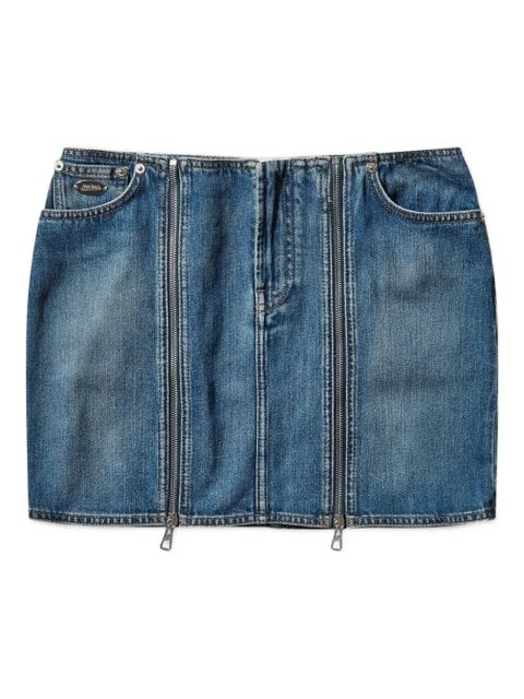 Jean Paul Gaultier two-zip detail denim mini skirt - Blue - zdjęcie produktu nr 1