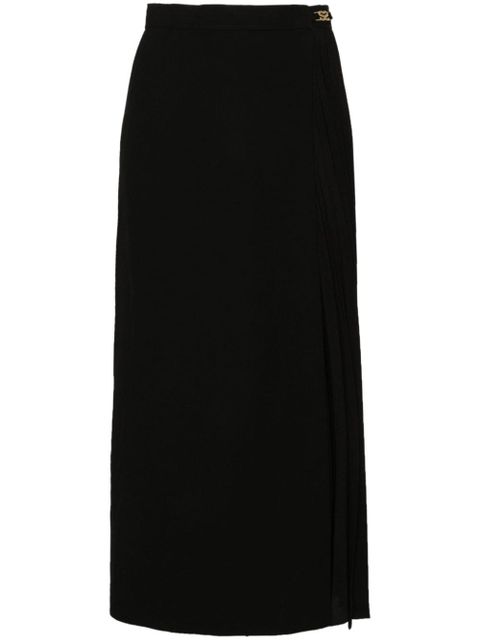 SANDRO pleated wrap midi skirt - Black - zdjęcie produktu nr 1