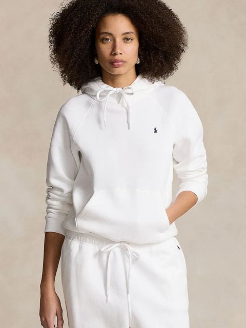 Polo Ralph Lauren bluza damska kolor biały z kapturem gładka 211943007 - zdjęcie produktu nr 1