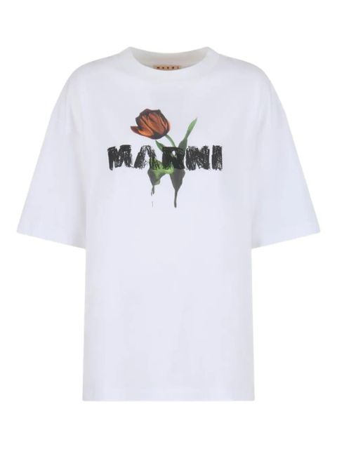 Marni flower-print T-shirt - White - zdjęcie produktu nr 1