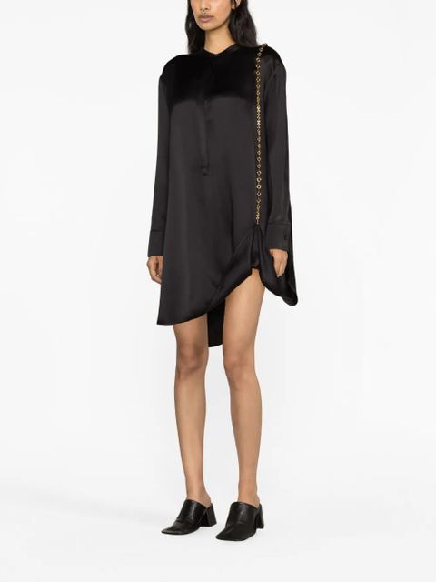 LOEWE Chain embellished silk shirtdress - Black