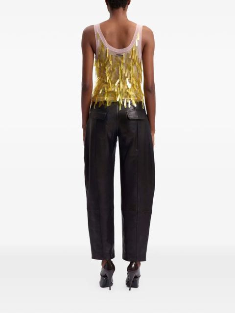 16Arlington Sharla embroidered tulle tank top - Gold