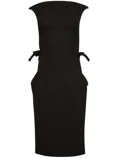 Miu Miu boat-neck wool midi dress - Black - zdjęcie produktu nr 1