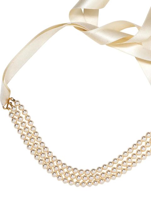 Jennifer Behr Blaire faux pear-embellished choker - Neutrals - zdjęcie produktu nr 2