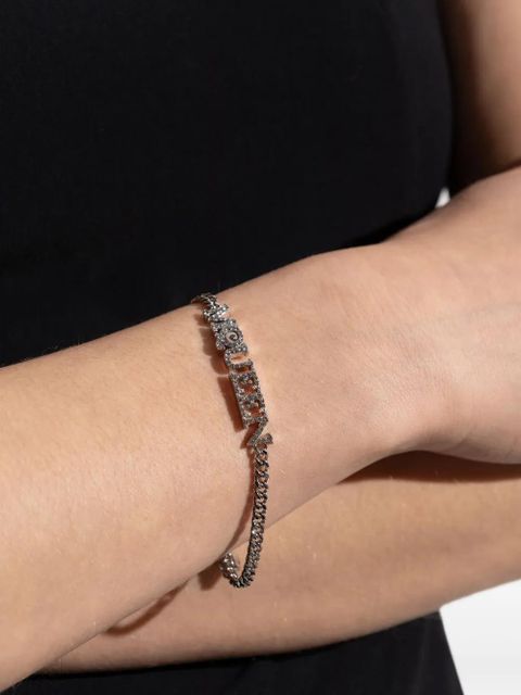 Alexander McQueen crystal-embellished bracelet - Silver - zdjęcie produktu nr 2