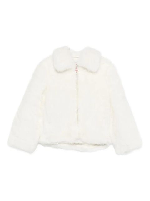 Casablanca zip-up faux-fur jacket - White