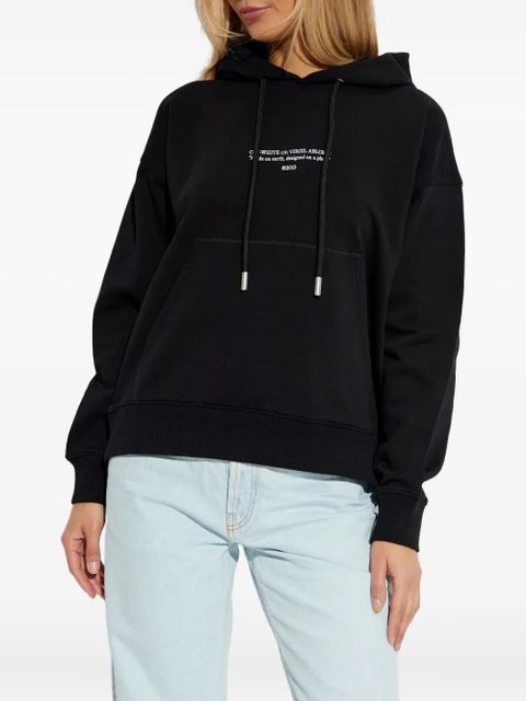 Off-White drawstring logo-detail hoodie - Black