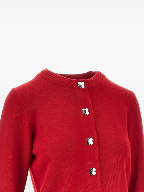 Tory Burch flower-button cardigan - Red - zdjęcie produktu nr 2