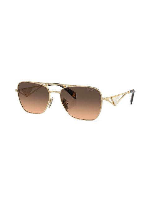 Prada Eyewear rectangle-frame sunglasses - Gold - zdjęcie produktu nr 2