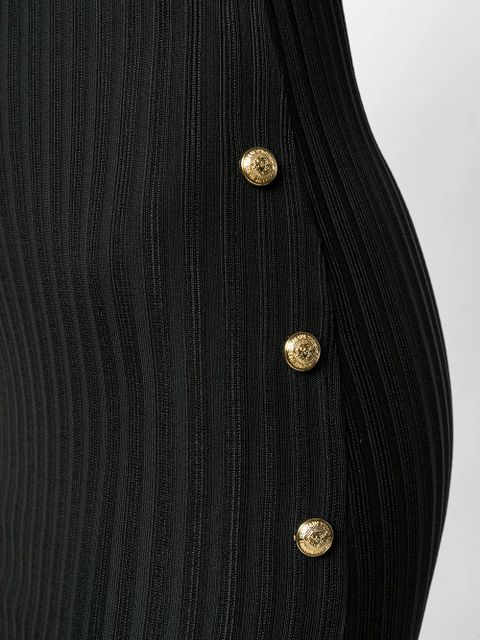 Balmain knit side slit dress - Black