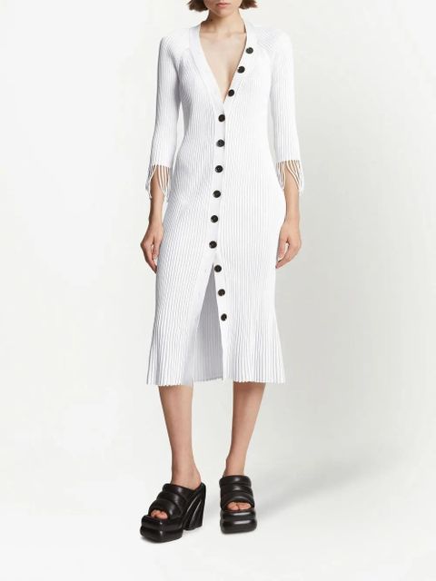 Proenza Schouler ribbed-knit buttoned-up dress - White - zdjęcie produktu nr 2