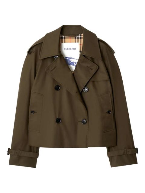 Burberry double-breasted cropped trench jacket - Green - zdjęcie produktu nr 1