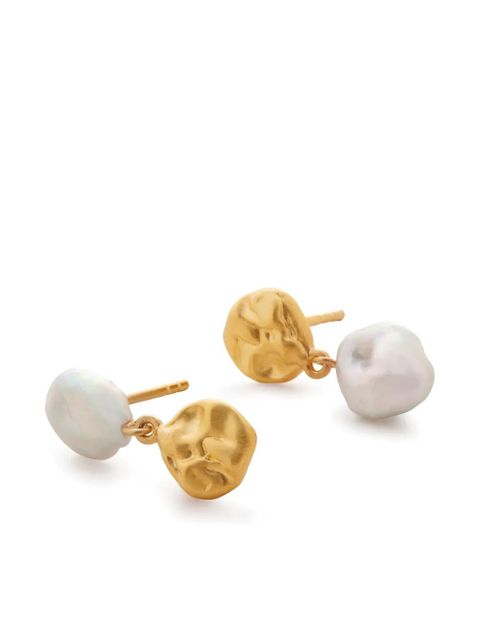 Monica Vinader x Mother of Pearl Keshi pearl stud earrings - Gold