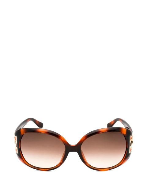Ferragamo Gancini oval-frame sunglasses - Brown - zdjęcie produktu nr 1