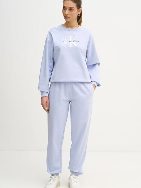 Calvin Klein Jeans bluza damska kolor niebieski z nadrukiem LV047B234G - zdjęcie produktu nr 2