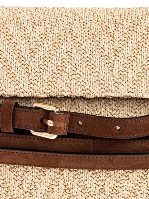 Moschino belt-detail woven tote bag - Neutrals