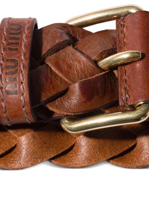 Miu Miu woven leather belt - Brown - zdjęcie produktu nr 2