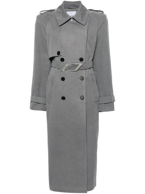 The Attico shoulder-pads canvas trench coat - Grey - zdjęcie produktu nr 1