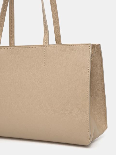 Patrizia Pepe torebka skórzana kolor beżowy 8B0236 L001