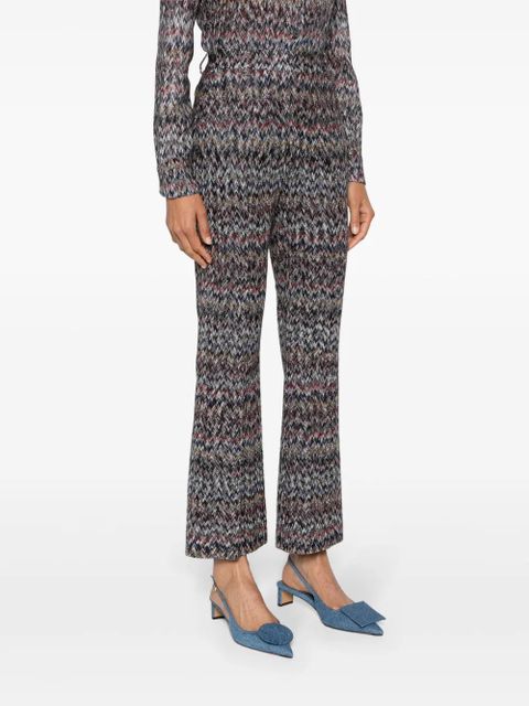 Missoni zigzag-woven lamé cropped trousers - Blue