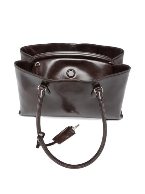 Osoi top handle tote bag - Brown