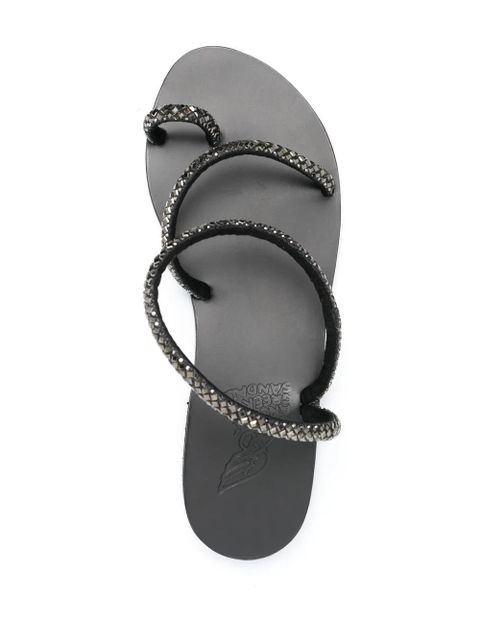 Ancient Greek Sandals Eleftheria crystal-embellished sandals - Black