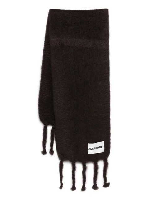 Jil Sander fringed wool scarf - Brown - zdjęcie produktu nr 1