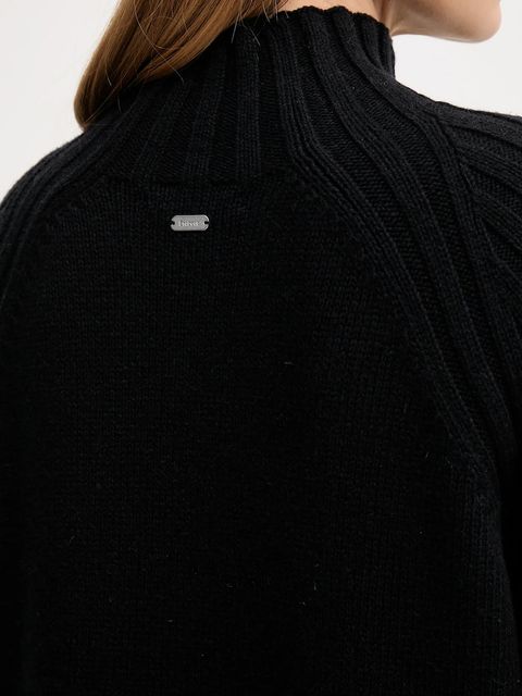 Barbour sukienka z wełną VERA kolor czarny midi prosta LDR0940