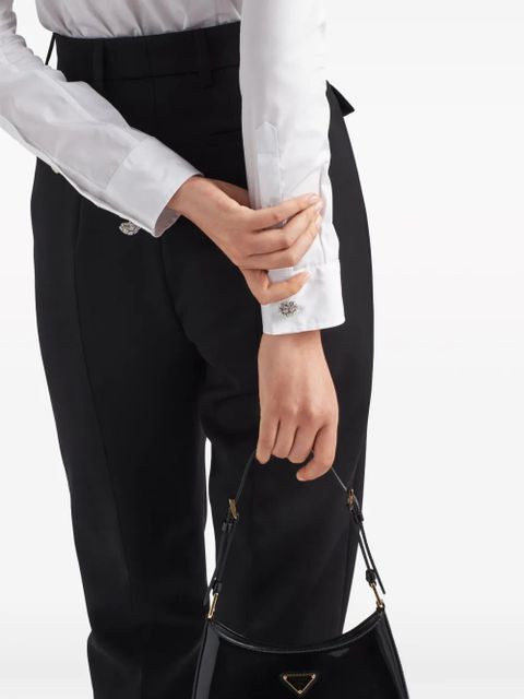 Prada jewel-buttons poplin shirt - White