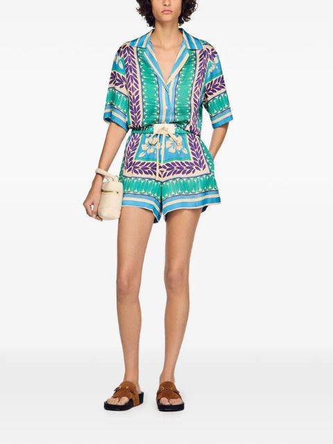 SANDRO floral cord short shorts - Green - zdjęcie produktu nr 2