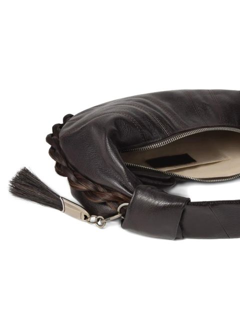 LEMAIRE mini Fortune Croissant topstitched tote bag - Brown