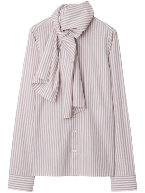 Burberry striped cotton shirt - White - zdjęcie produktu nr 1