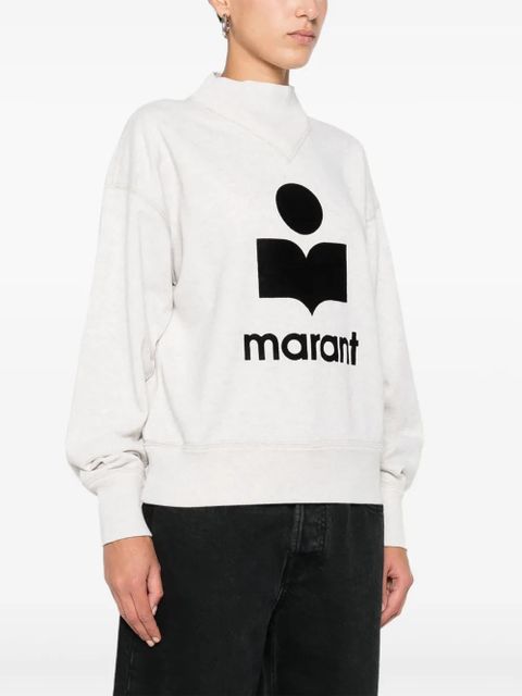 MARANT ÉTOILE Moby flocked-logo sweatshirt - Neutrals