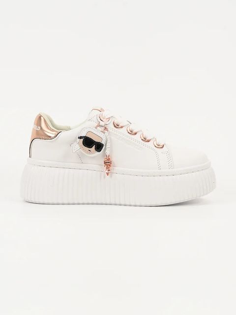 Karl Lagerfeld sneakersy skórzane KREEPER LO damskie kolor biały KL42376T - zdjęcie produktu nr 1