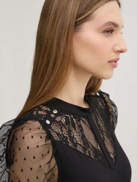 Morgan bluzka TSAGE damska kolor czarny wzorzysta TSAGE