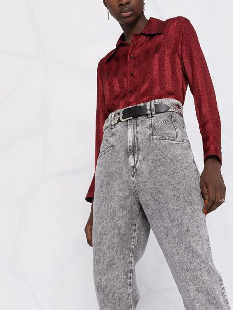 Isabel Marant high-rise acid-wash jeans - Grey