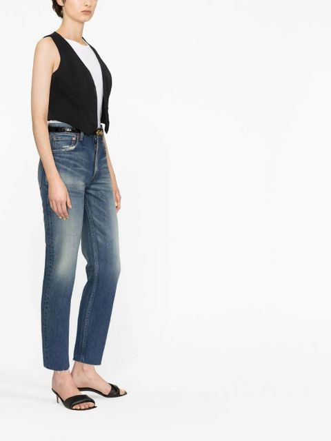 Saint Laurent high-rise straight-leg jeans - Blue