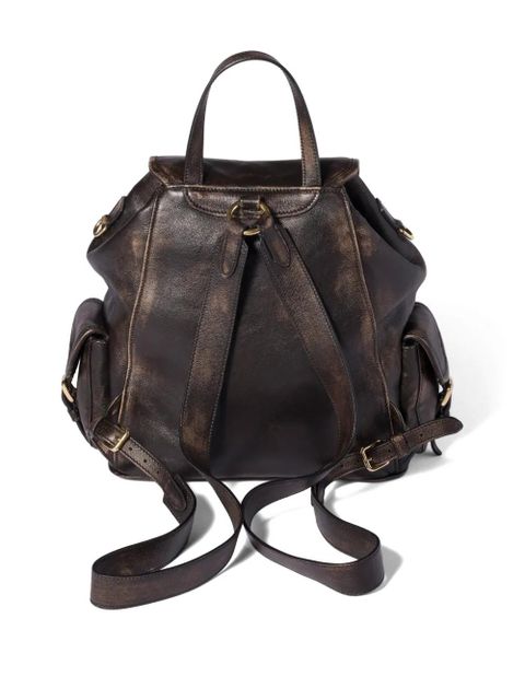 Miu Miu large leather backpack - Brown