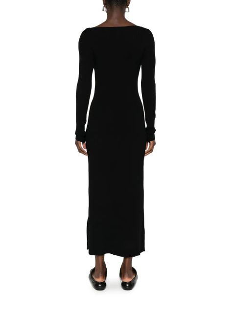 Diesel logo-embellished long-sleeve midi dress - Black